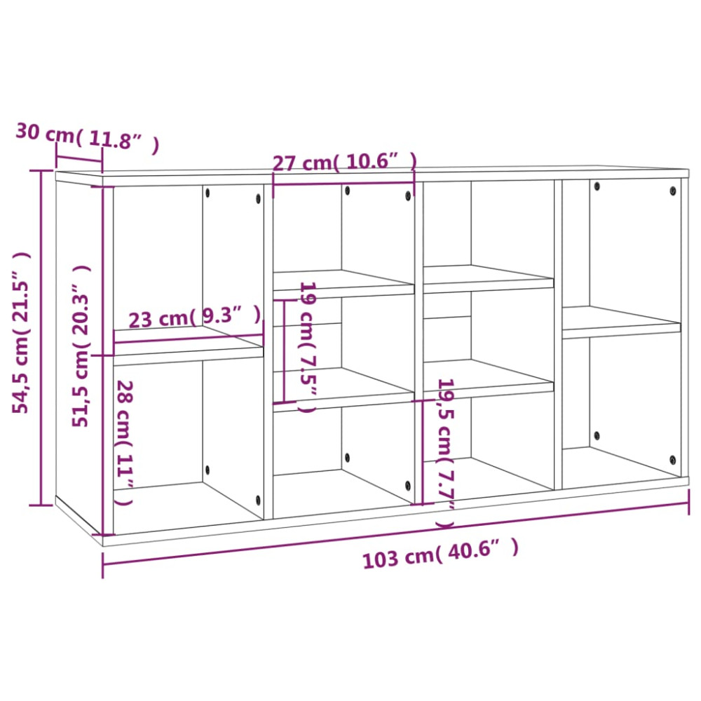 Produktbild för Skobänk rökfärgad ek 103x30x55 cm konstruerat trä