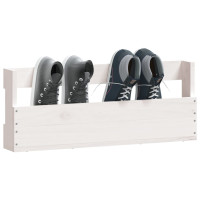Miniatyr av produktbild för Väggmonterade skoställ 2 st vit 59x9x23 cm massivt furu