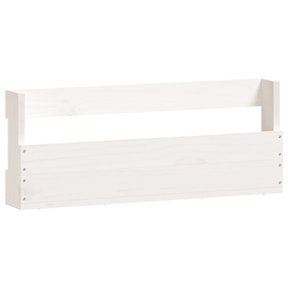 Produktbild för Väggmonterade skoställ 2 st vit 59x9x23 cm massivt furu