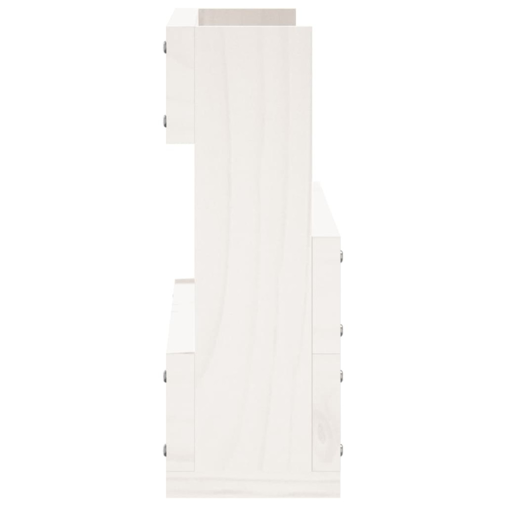 Produktbild för Väggmonterade skoställ 2 st vit 59x9x23 cm massivt furu