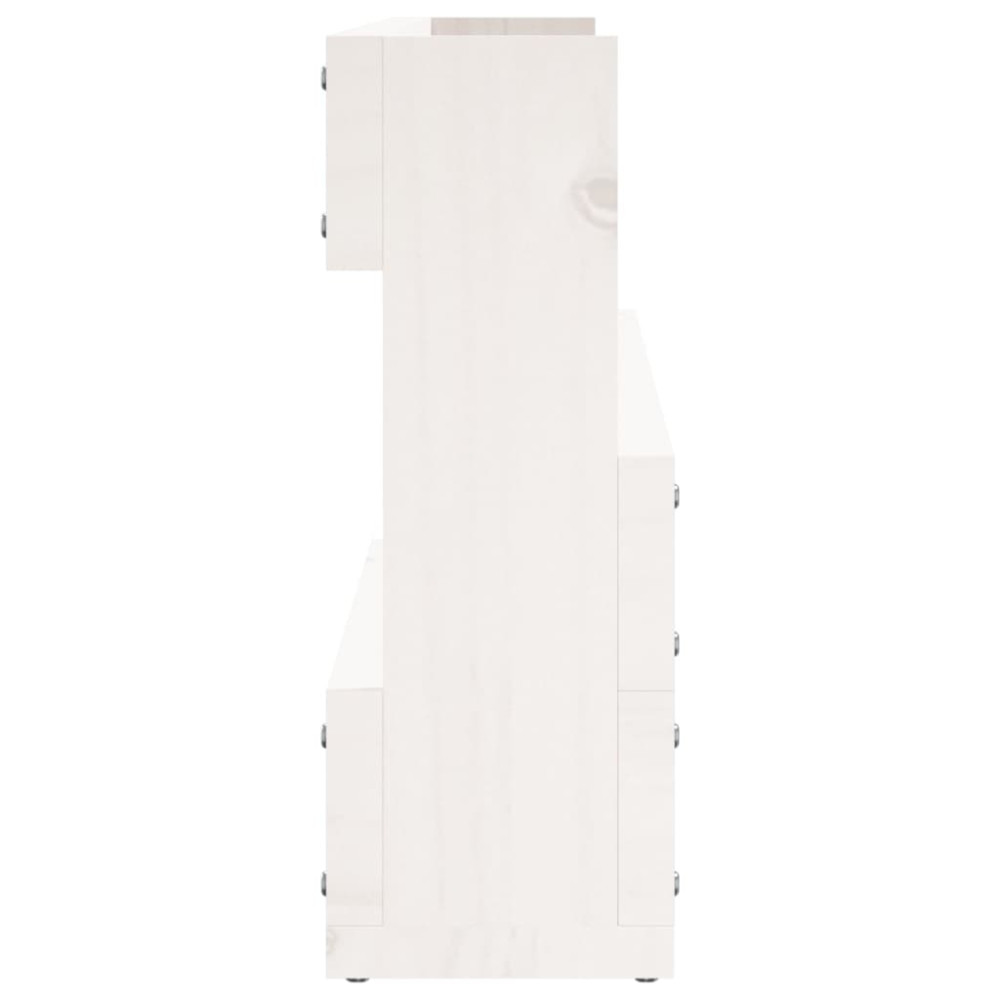 Produktbild för Väggmonterade skoställ 2 st vit 110x9x23 cm massivt furu