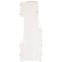 Produktbild för Väggmonterade skoställ 2 st vit 110x9x23 cm massivt furu