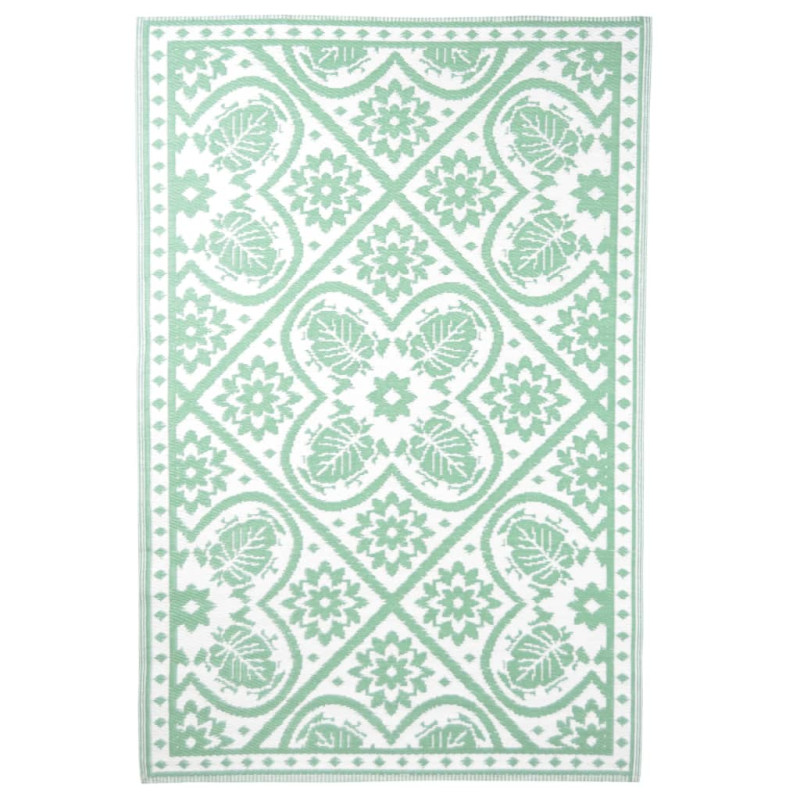 Produktbild för Esschert Design Utomhusmatta 182x122 cm kakel grön och vit