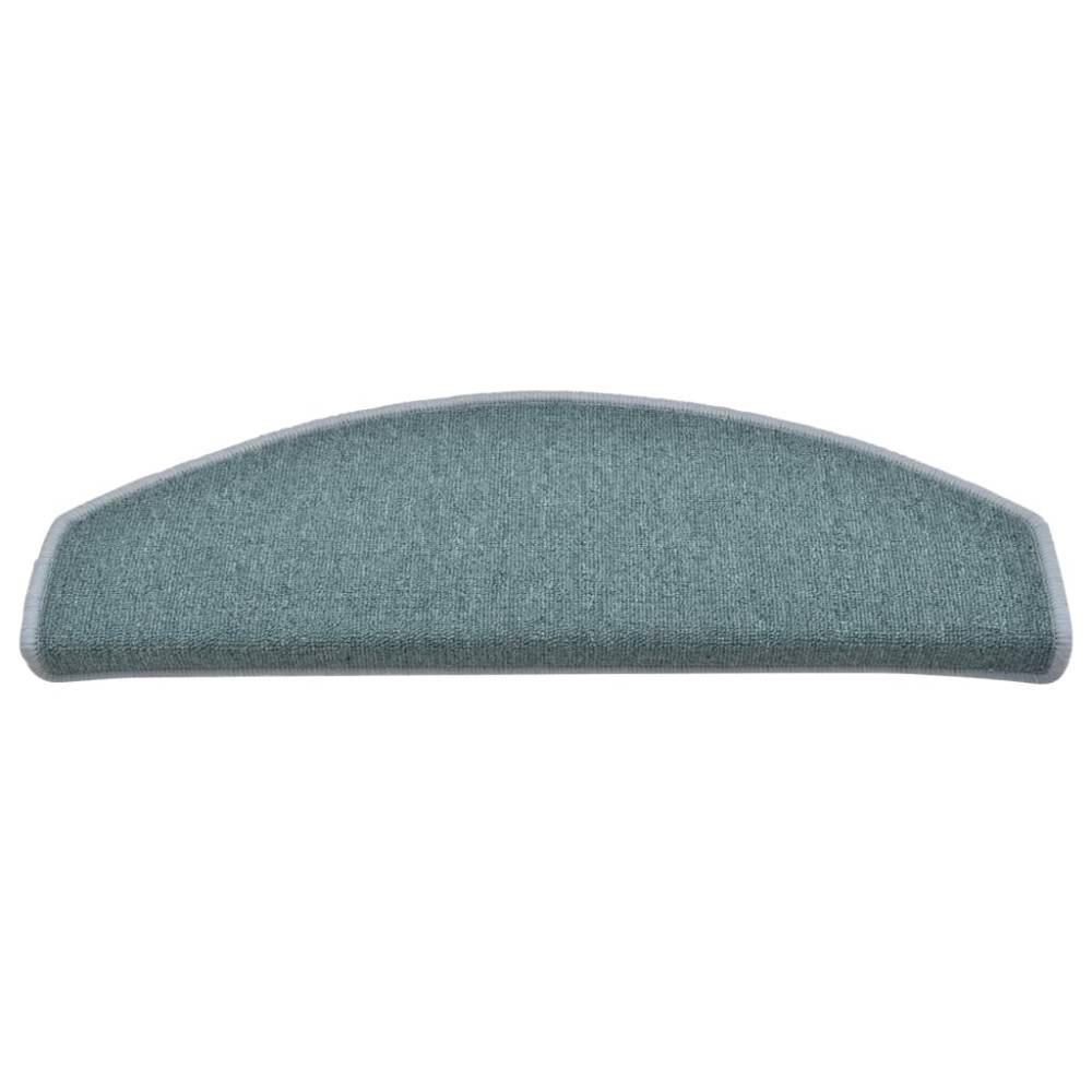 Produktbild för Trappmattor 15 st 65x24x4 cm havsblå halvrunda stora