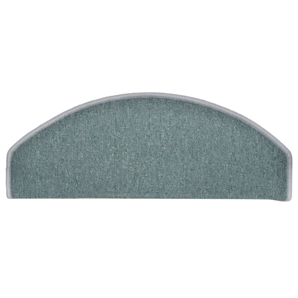 Produktbild för Trappmattor 15 st 65x24x4 cm havsblå halvrunda stora