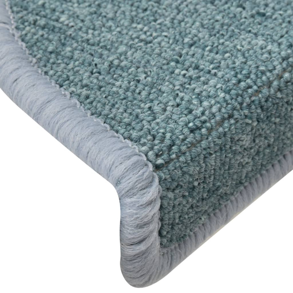 Produktbild för Trappmattor 15 st 65x24x4 cm havsblå halvrunda stora