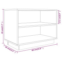 Produktbild för Skoskåp svart 60x34x45 cm massiv furu