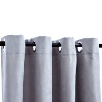 Produktbild för Mörkläggningsgardiner med metallringar 2 st grå 140x225 cm