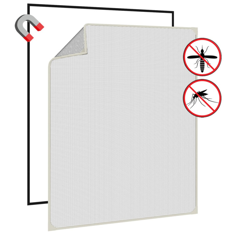 Produktbild för Magnetiskt insektsnät för fönster vit 100x120 cm