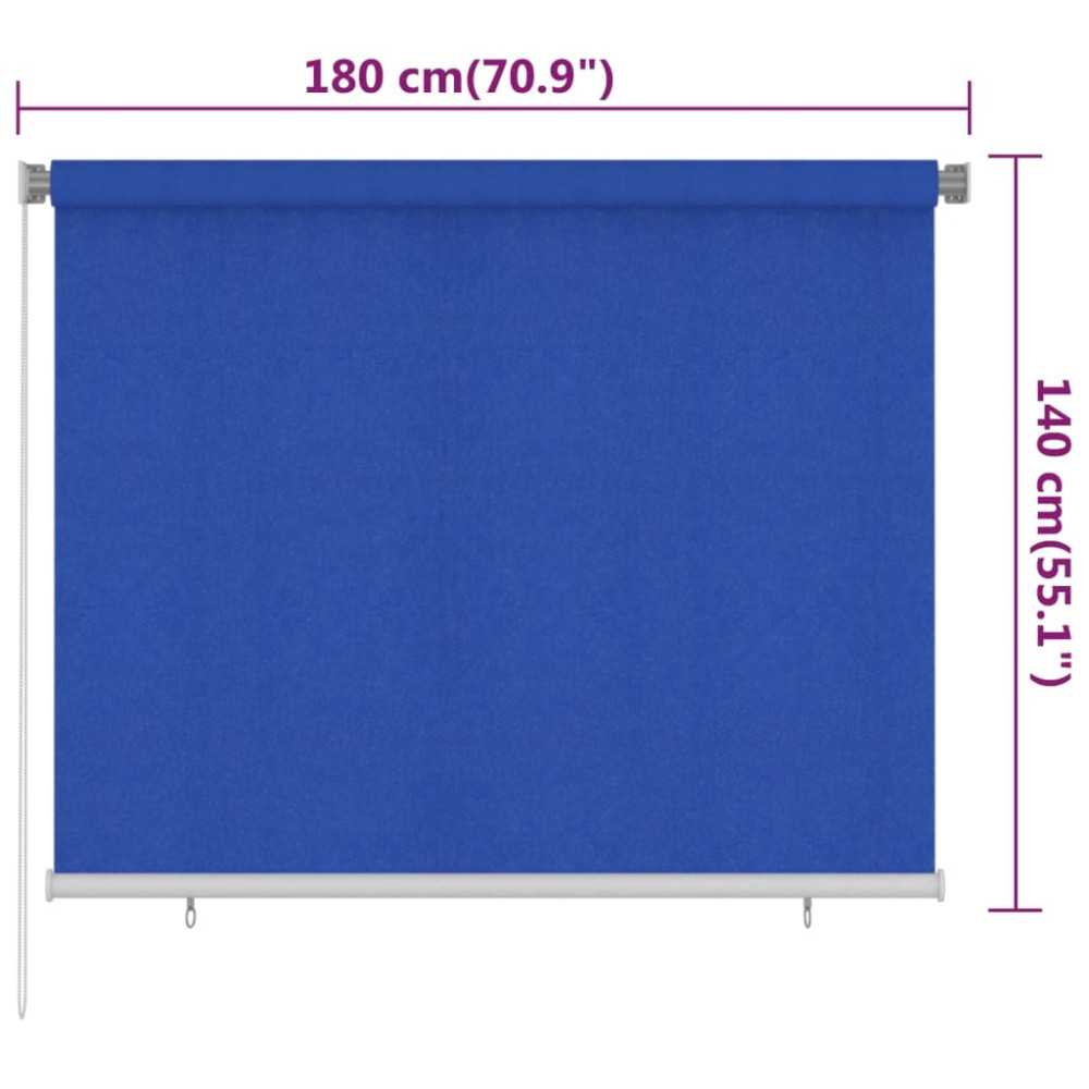 Produktbild för Rullgardin utomhus 185 (B) x 140 (H) cm blå HDPE