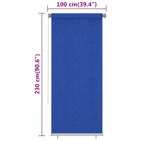 Produktbild för Rullgardin utomhus 105 (B) x 230 (H) cm blå HDPE