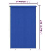 Produktbild för Rullgardin utomhus 140x230 cm blå HDPE
