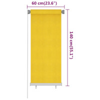 Produktbild för Rullgardin utomhus 60x140 cm gul HDPE