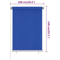 Produktbild för Rullgardin utomhus 100x140 cm blå HDPE