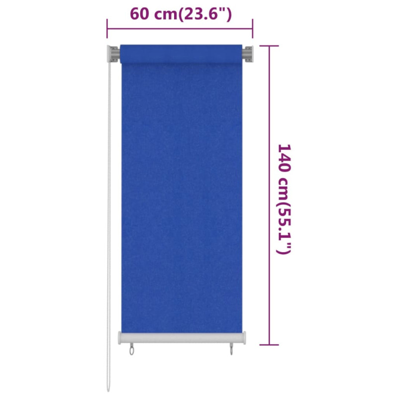 Produktbild för Rullgardin utomhus 60x140 cm blå HDPE