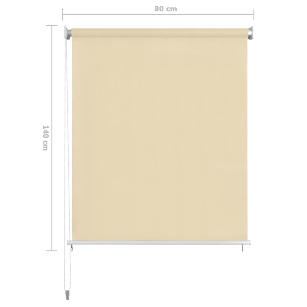 Produktbild för Rullgardin utomhus gräddvit 85(B)x140(H) cm HDPE