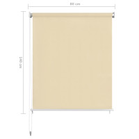 Produktbild för Rullgardin utomhus gräddvit 85(B)x140(H) cm HDPE