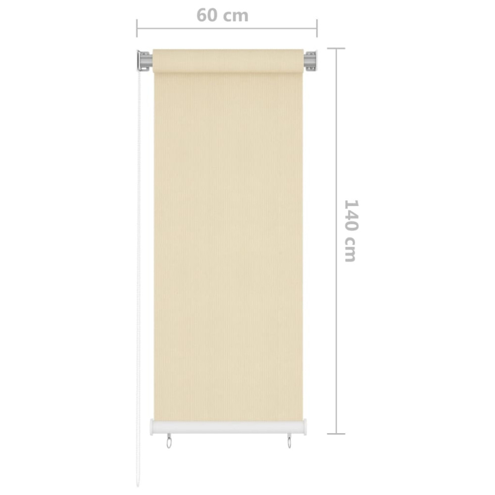 Produktbild för Rullgardin utomhus gräddvit 65(B)x140(H) cm HDPE