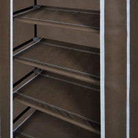 Produktbild för Skoskåp brun med överdrag 58x28x106 cm