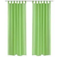 Produktbild för Genomskinlig gardin 140 x 225 cm 2-pack Apple Green