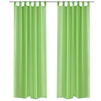 Produktbild för Genomskinlig gardin 140 x 175 cm 2-pack Apple Green