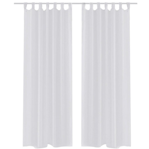 vidaXL Genomskinlig vit gardin 140 x 225 cm 2-pack