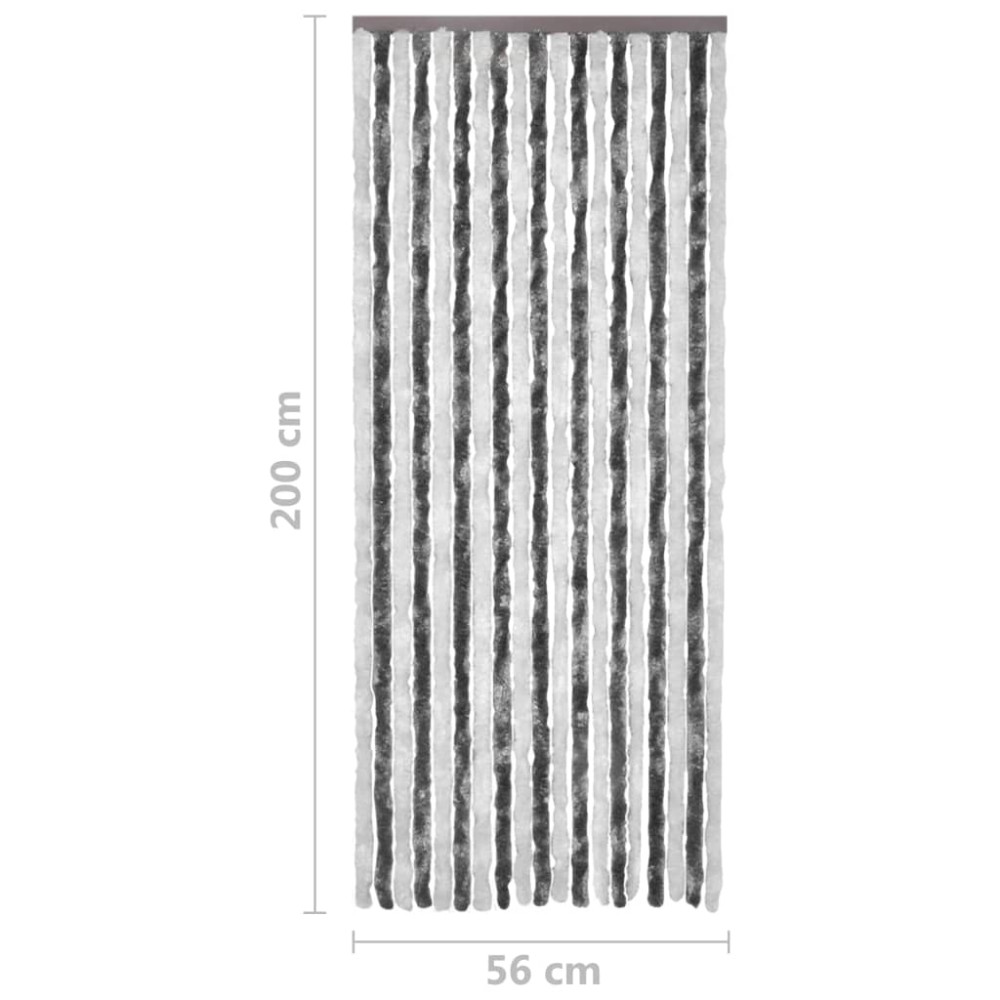Produktbild för Insektsdraperi grå och vit 56x200 cm chenille