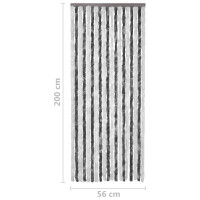 Produktbild för Insektsdraperi grå och vit 56x200 cm chenille