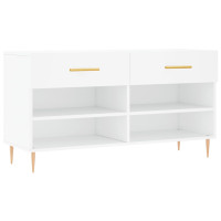 Produktbild för Skobänk vit 102x35x55 cm konstruerat trä