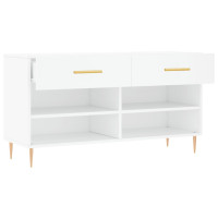 Produktbild för Skobänk vit 102x35x55 cm konstruerat trä