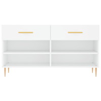 Produktbild för Skobänk vit 102x35x55 cm konstruerat trä