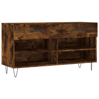 Produktbild för Skobänk rökfärgad ek 102x35x55 cm konstruerat trä