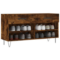 Produktbild för Skobänk rökfärgad ek 102x35x55 cm konstruerat trä