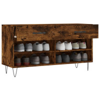 Produktbild för Skobänk rökfärgad ek 102x35x55 cm konstruerat trä