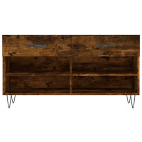 Produktbild för Skobänk rökfärgad ek 102x35x55 cm konstruerat trä