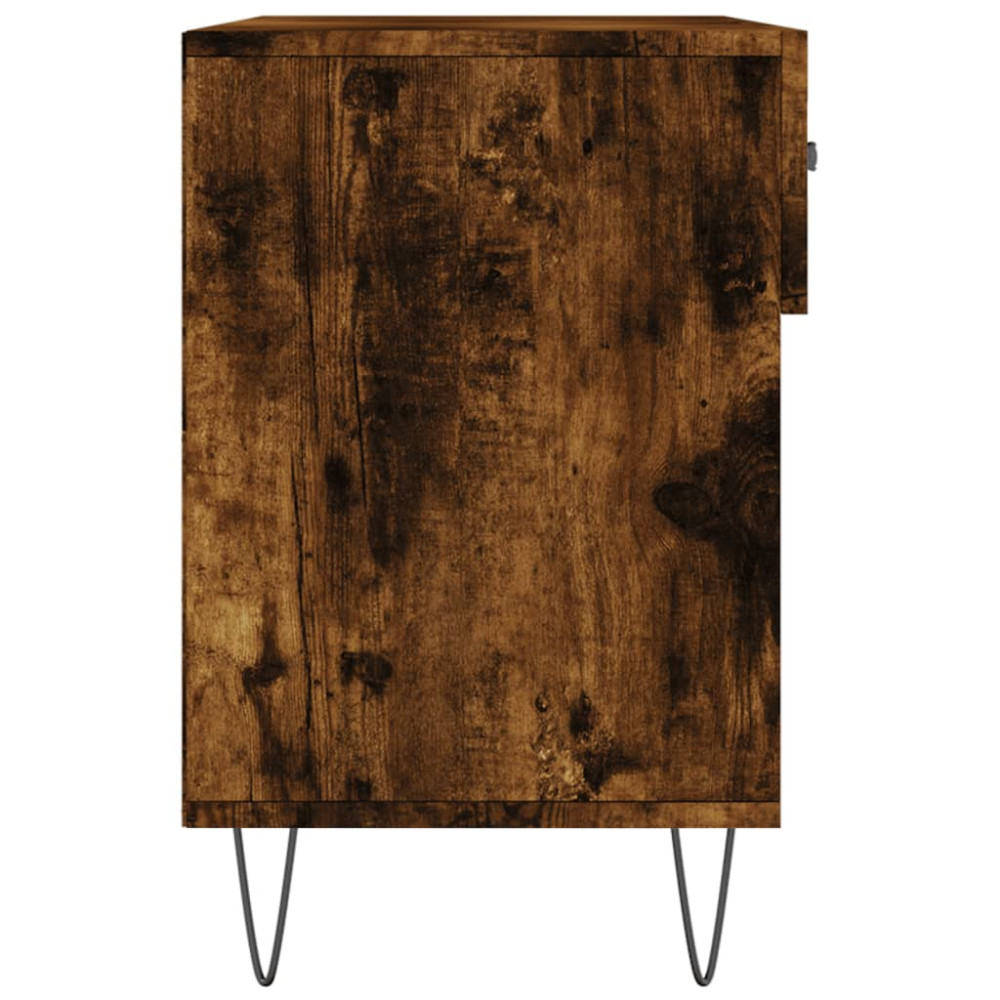 Produktbild för Skobänk rökfärgad ek 102x35x55 cm konstruerat trä