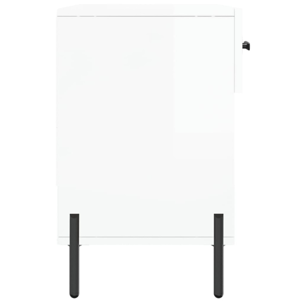 Produktbild för Skobänk vit högglans 102x35x55 cm konstruerat trä