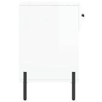 Produktbild för Skobänk vit högglans 102x35x55 cm konstruerat trä