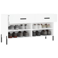 Produktbild för Skobänk vit 102x35x55 cm konstruerat trä
