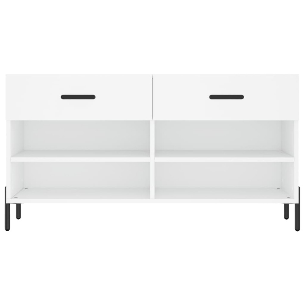 Produktbild för Skobänk vit 102x35x55 cm konstruerat trä