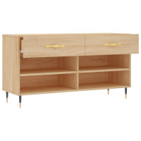 Produktbild för Skobänk sonoma-ek 102x35x55 cm konstruerat trä