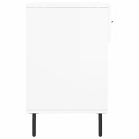 Produktbild för Skobänk vit högglans 102x35x55 cm konstruerat trä