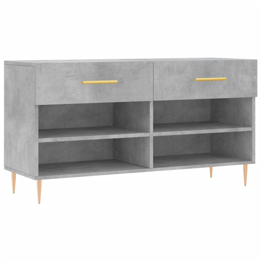 Produktbild för Skobänk betonggrå 102x35x55 cm konstruerat trä