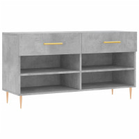 Produktbild för Skobänk betonggrå 102x35x55 cm konstruerat trä