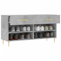 Produktbild för Skobänk betonggrå 102x35x55 cm konstruerat trä