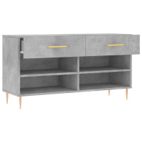 Produktbild för Skobänk betonggrå 102x35x55 cm konstruerat trä