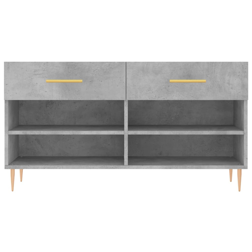 Produktbild för Skobänk betonggrå 102x35x55 cm konstruerat trä