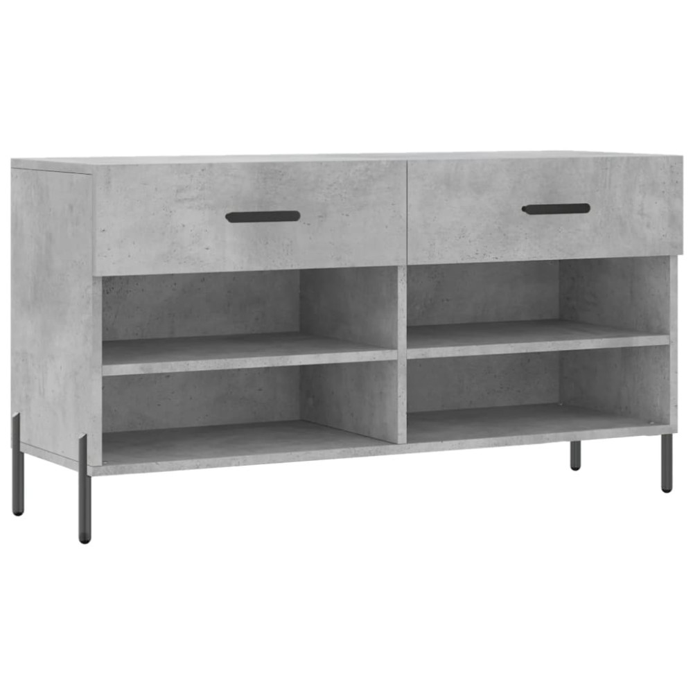 Produktbild för Skobänk betonggrå 102x35x55 cm konstruerat trä