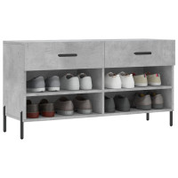 Produktbild för Skobänk betonggrå 102x35x55 cm konstruerat trä