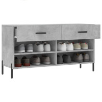 Produktbild för Skobänk betonggrå 102x35x55 cm konstruerat trä